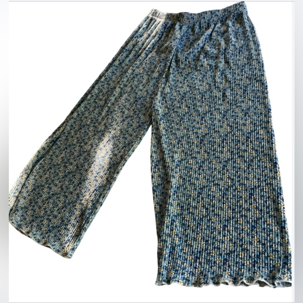 Blue Floral Print Women's Pant